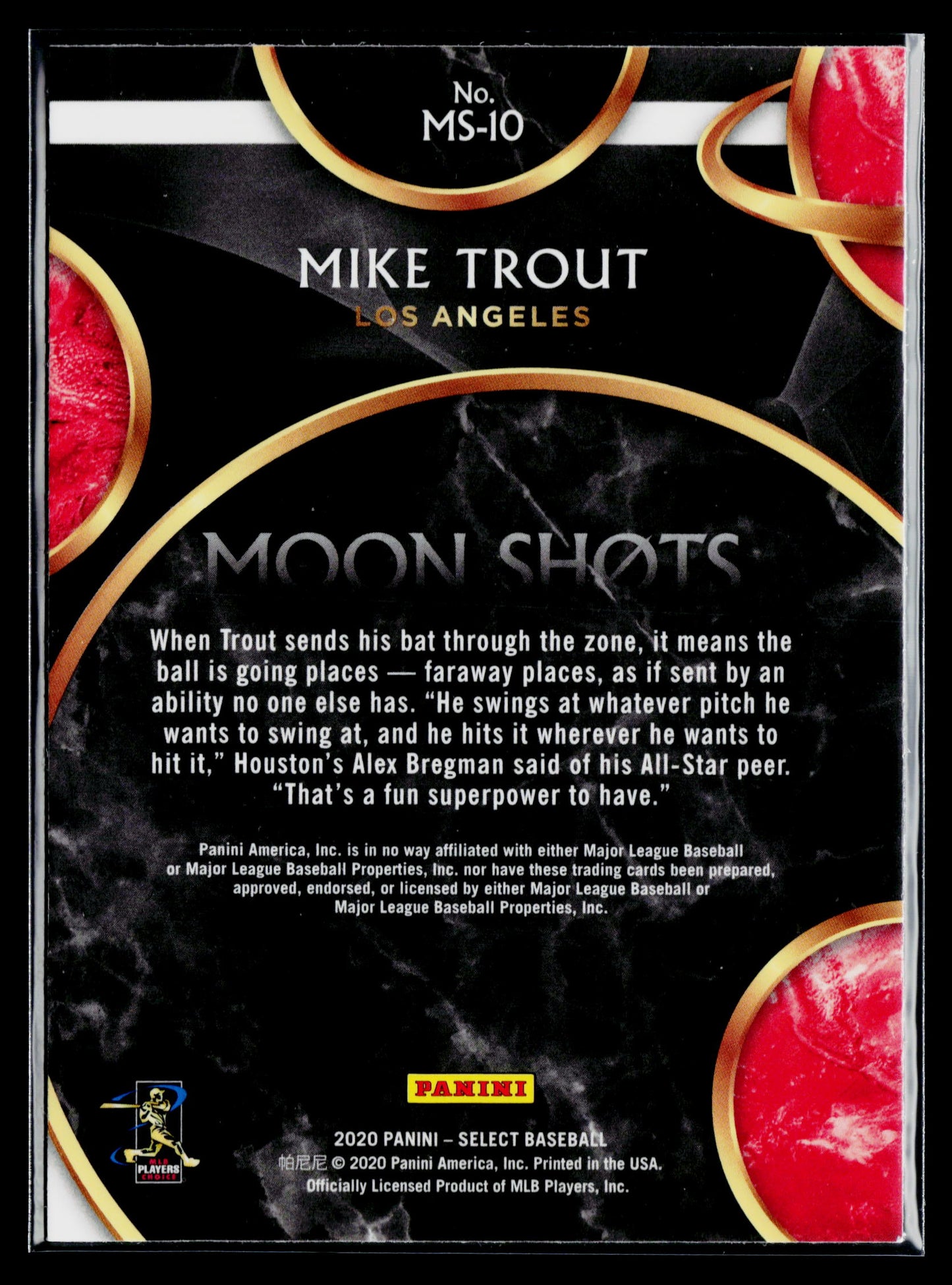 2020 Panini Select Mike Trout Moon Shots #MS-10