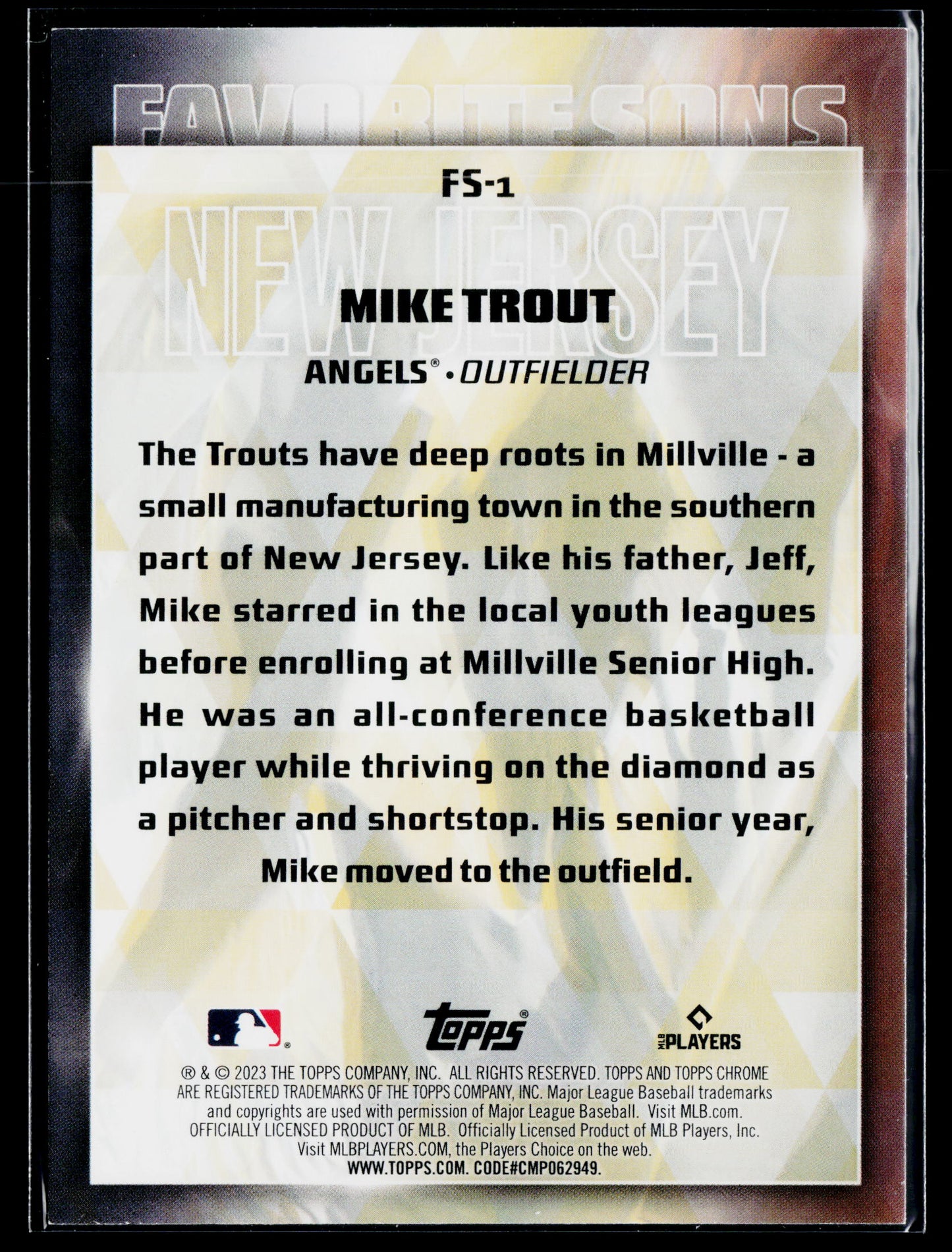 2023 Topps Mike Trout Favorite Sons #FS-1