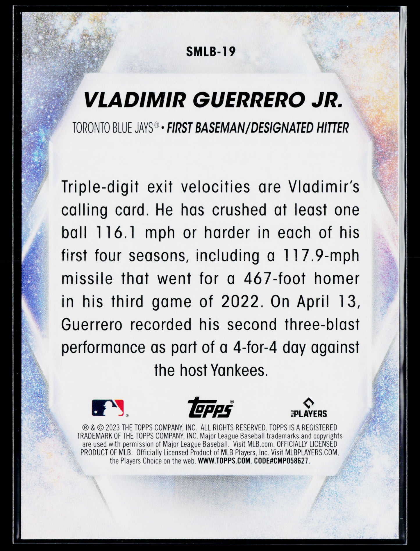 2023 Topps Vladimir Guerrero Jr. Stars of MLB #SMLB-19