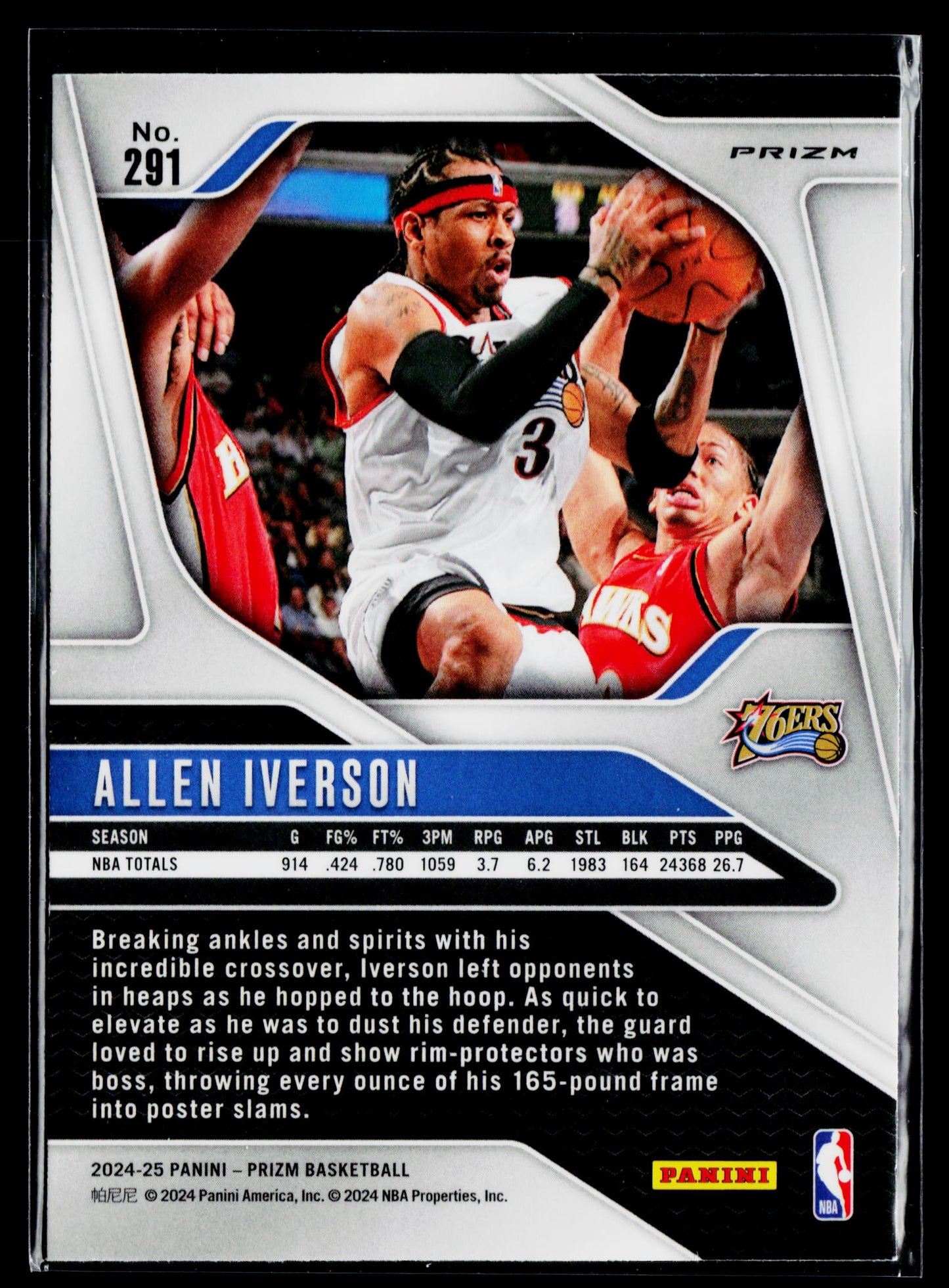 2024-25 Panini Prizm Allen Iverson Prizms Orange Ice #291