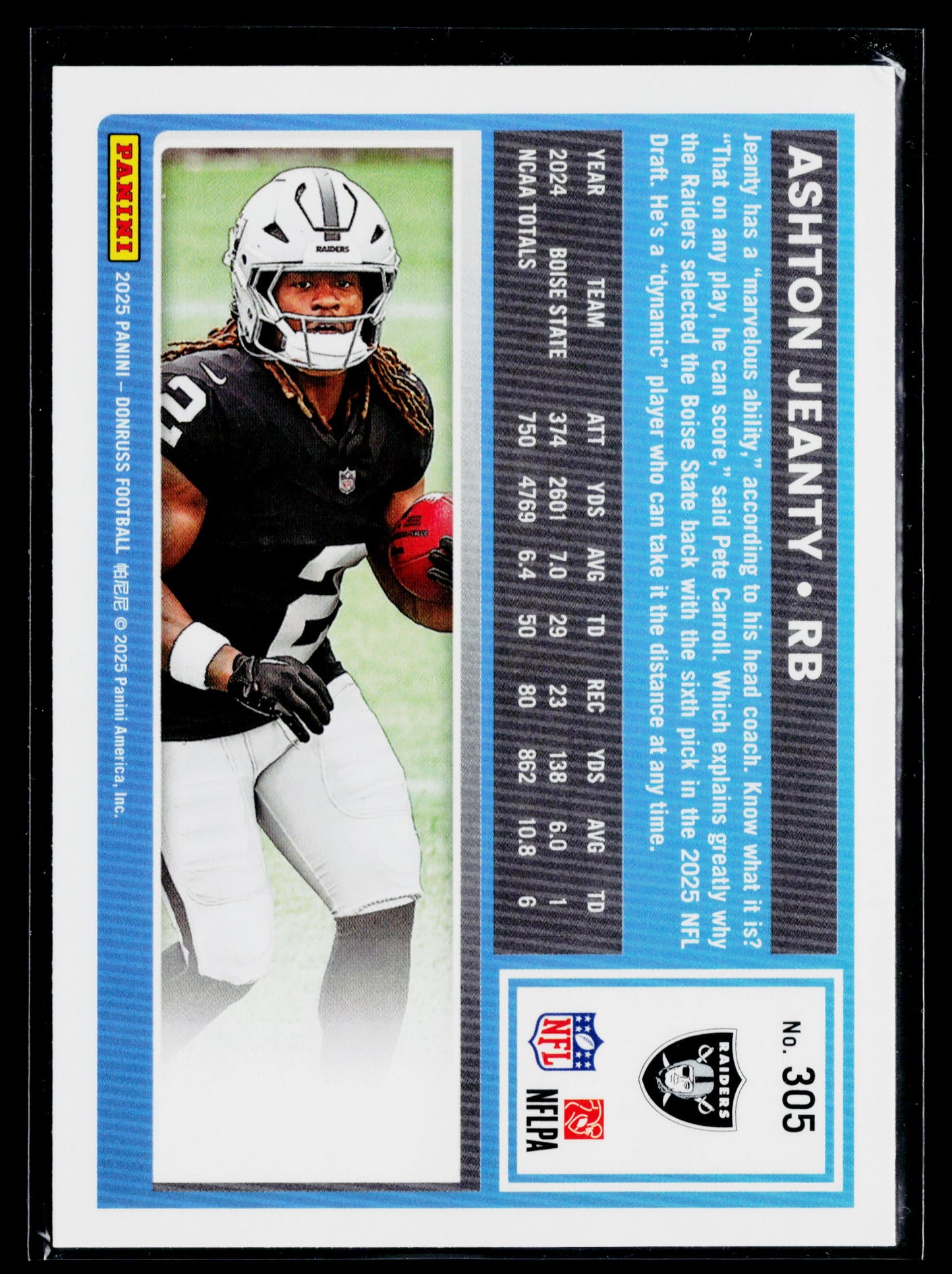 2025 Donruss Ashton Jeanty Rookie #305