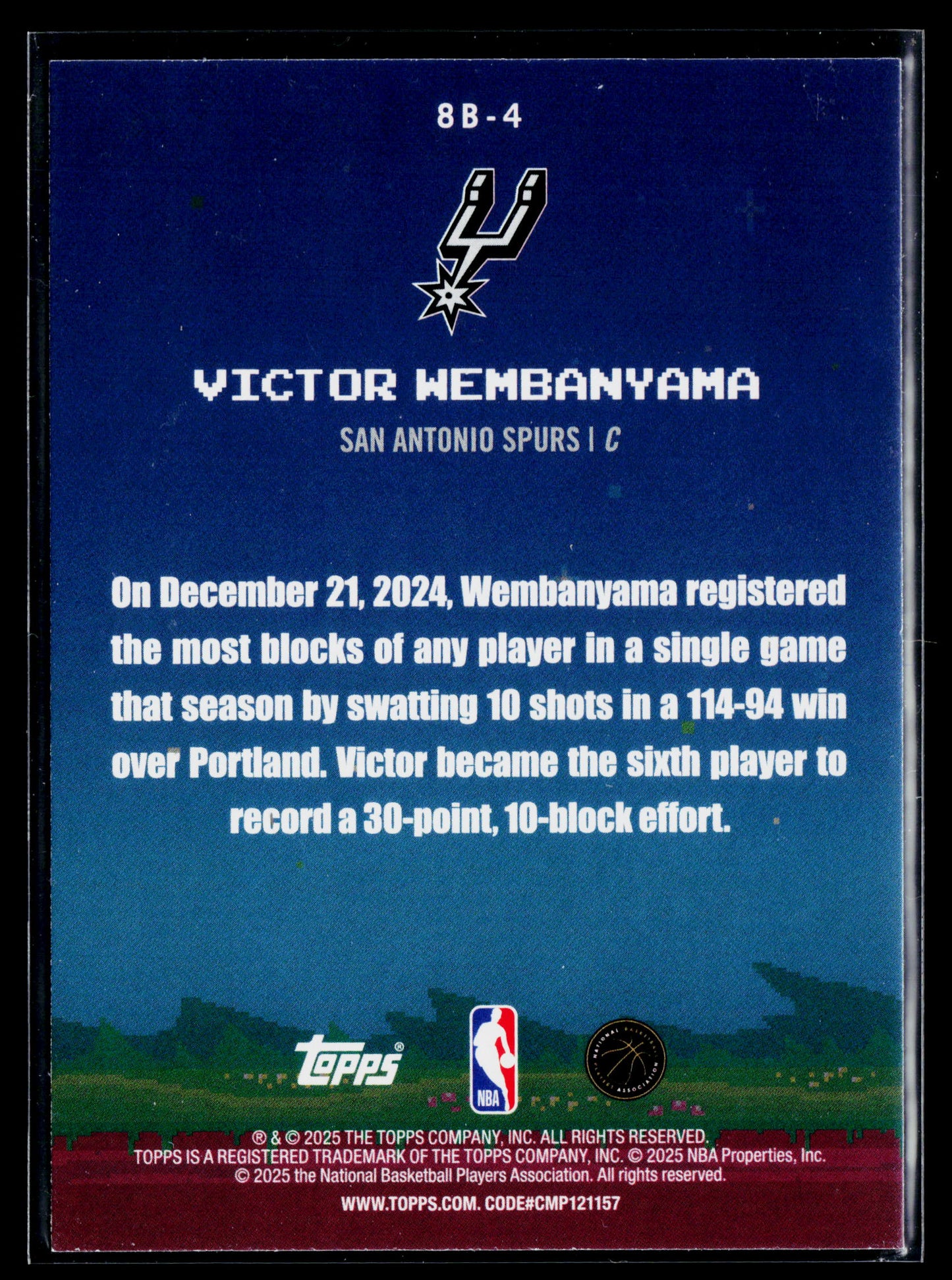 2025-26 Topps Victor Wembanyama 8-Bit Ballers #8B-4