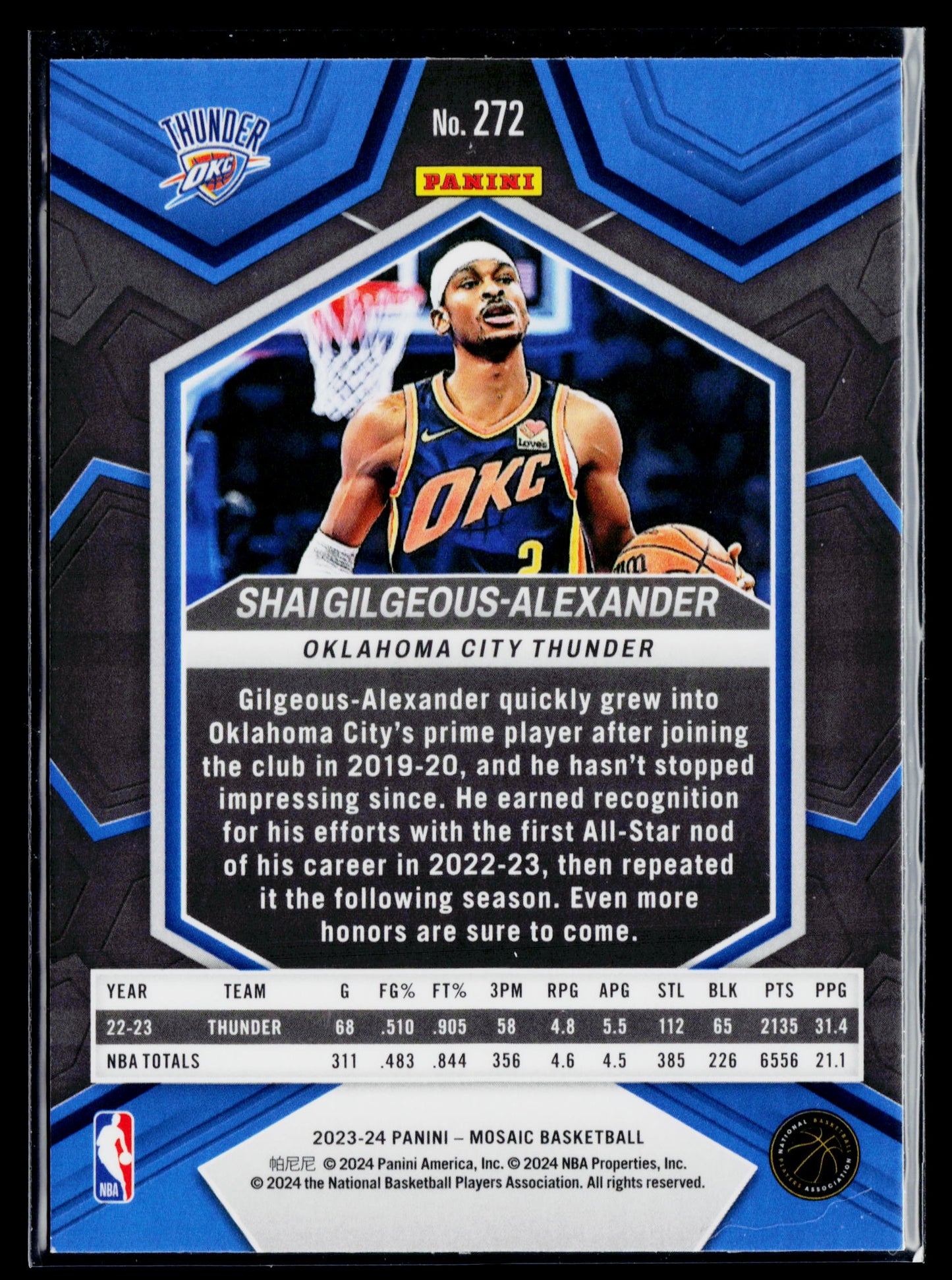 2023-24 Panini Mosaic Shai Gilgeous-Alexander City Edition #272