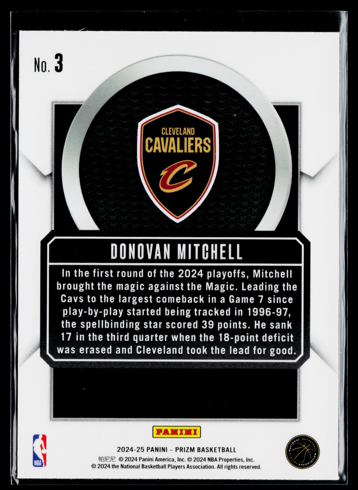 2024-25 Panini Prizm Donovan Mitchell Talismen #3