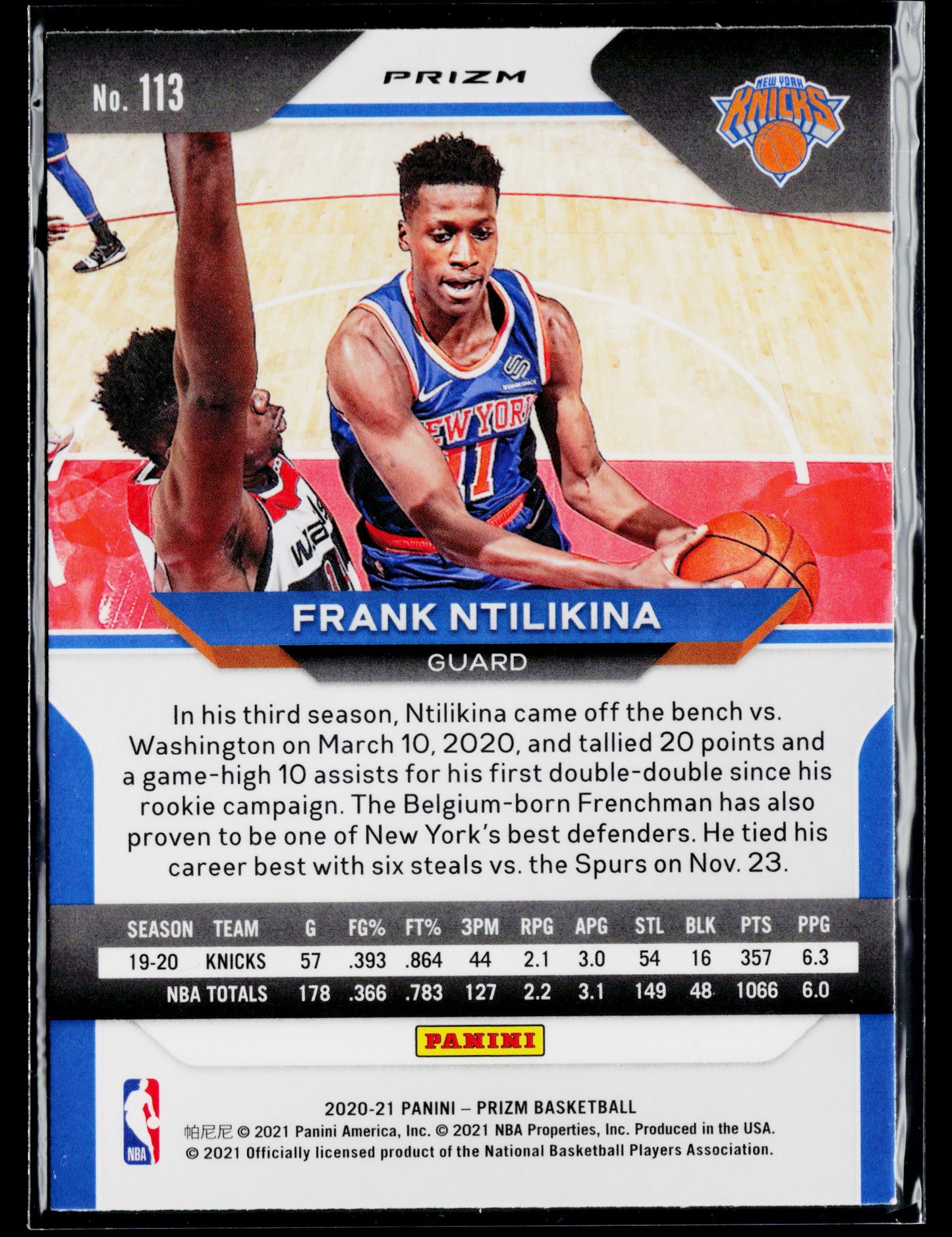 2020-21 Panini Prizm Frank Ntilikina Silver Prizms #113