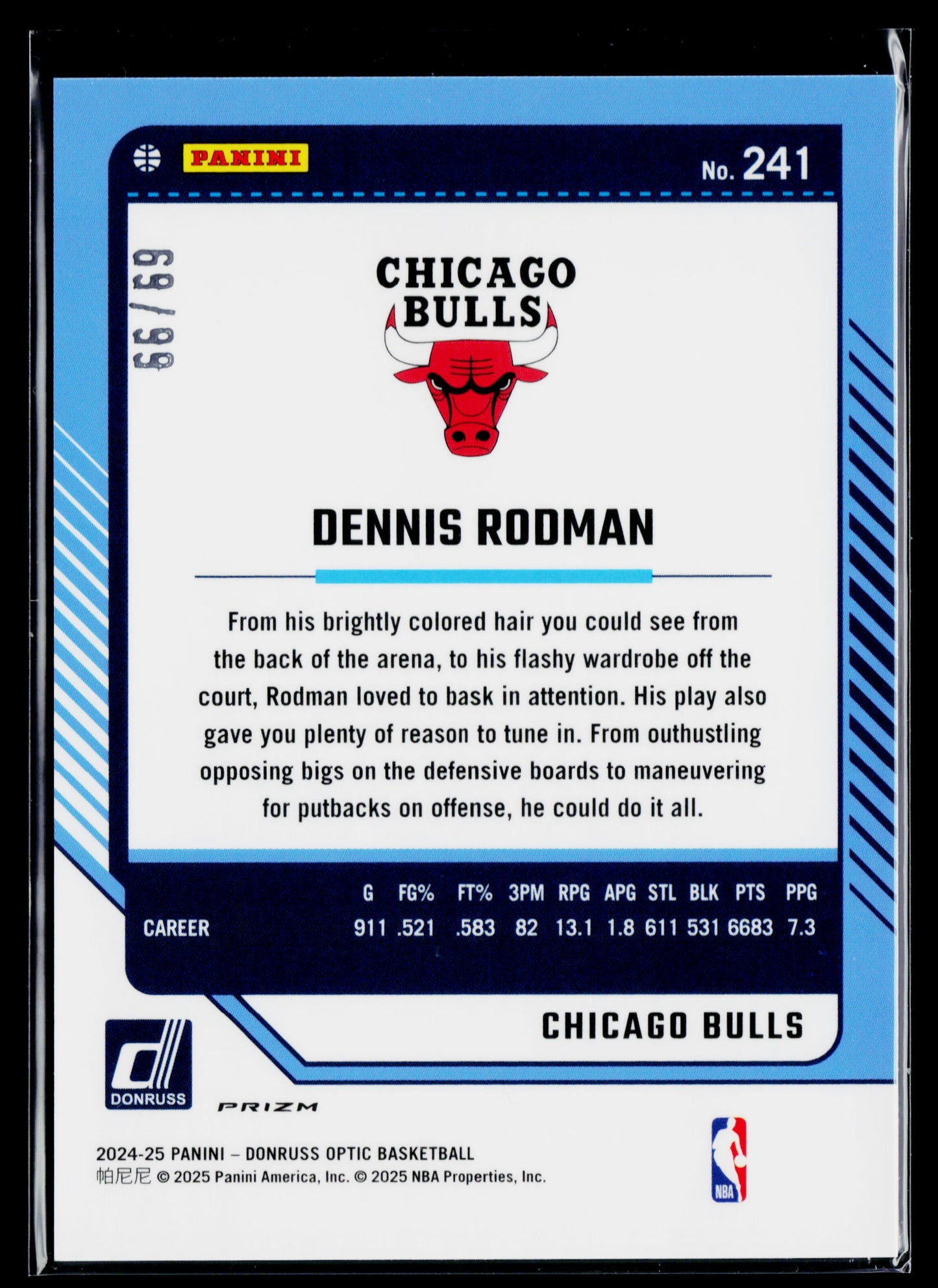 2024-25 Donruss Optic Dennis Rodman Red #/99 #241