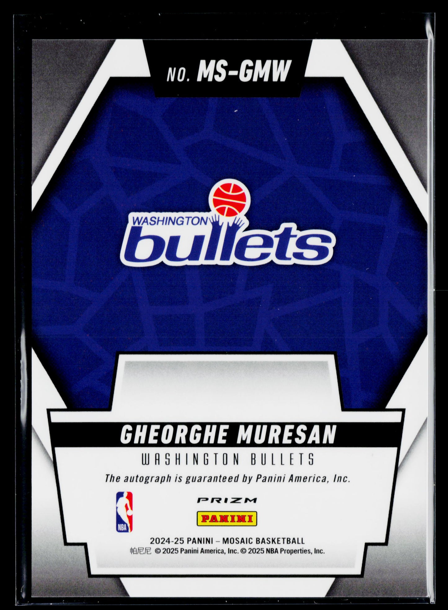 2024-25 Panini Mosaic Gheorghe Muresan Scripts Auto #MS-GMW