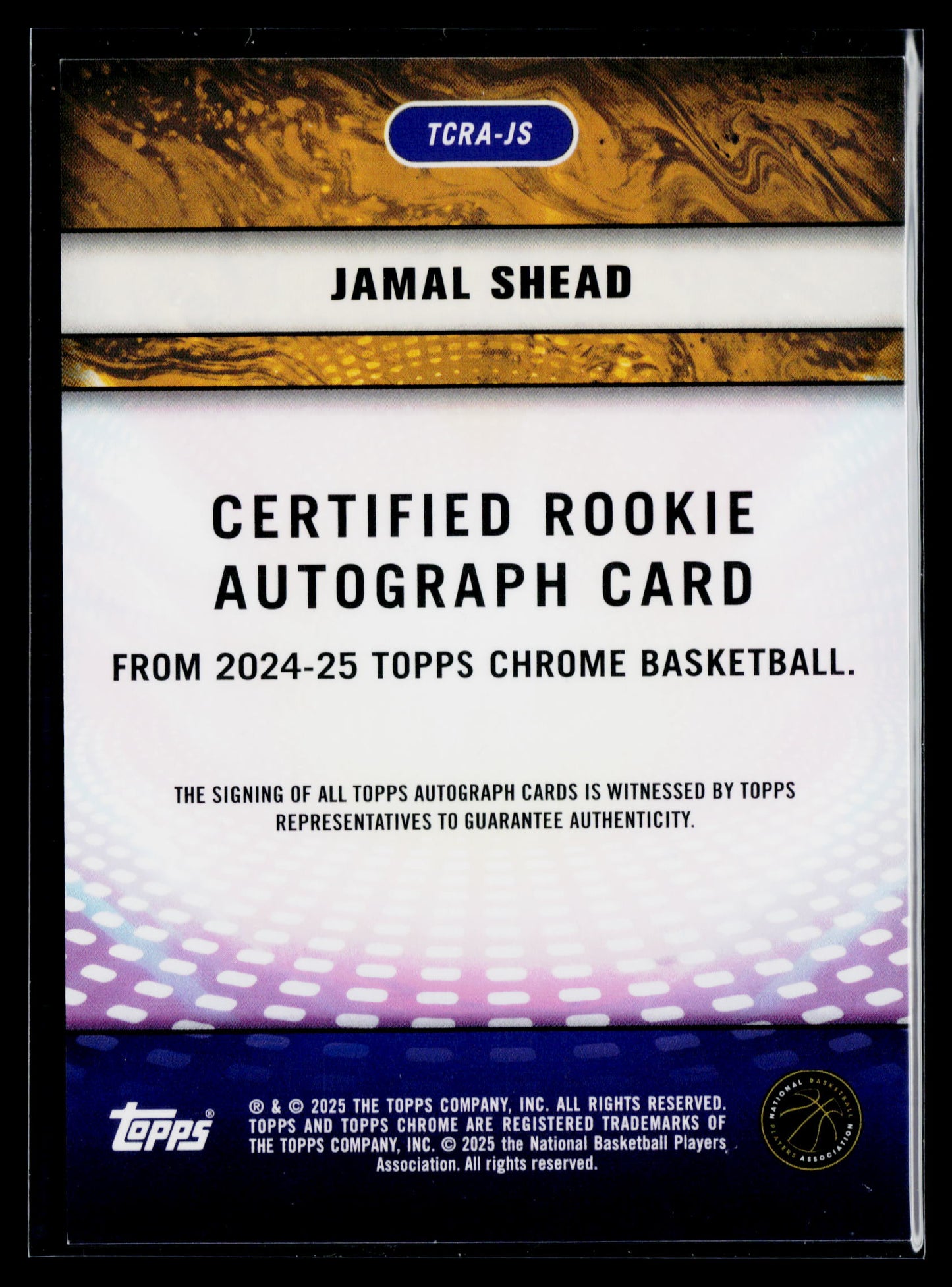 2024-25 Topps Chrome Jamal Shead RC Purple Geometric Refractor Auto #TCRA-JS