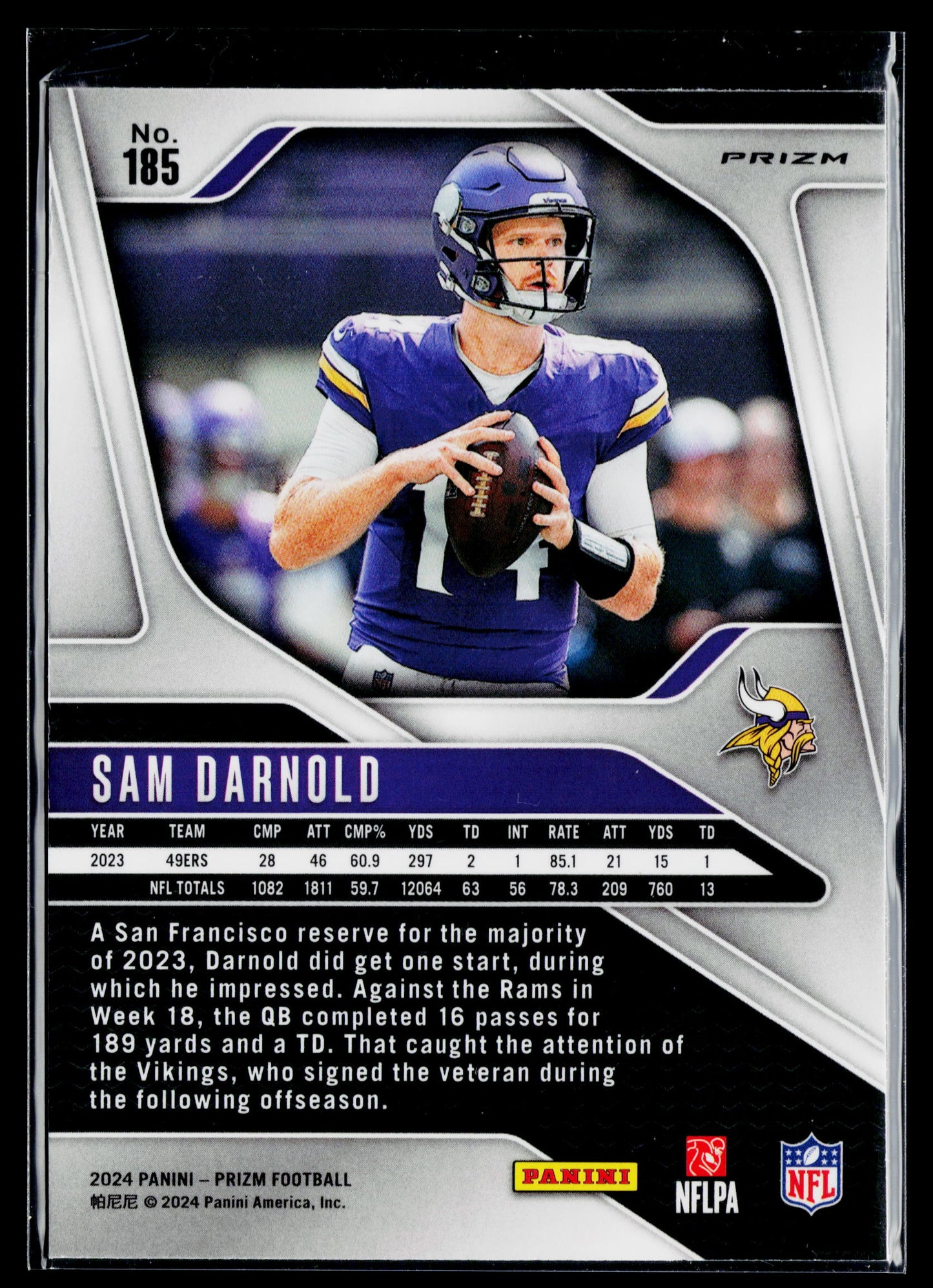2024 Panini Prizm Sam Darnold Lazer #185