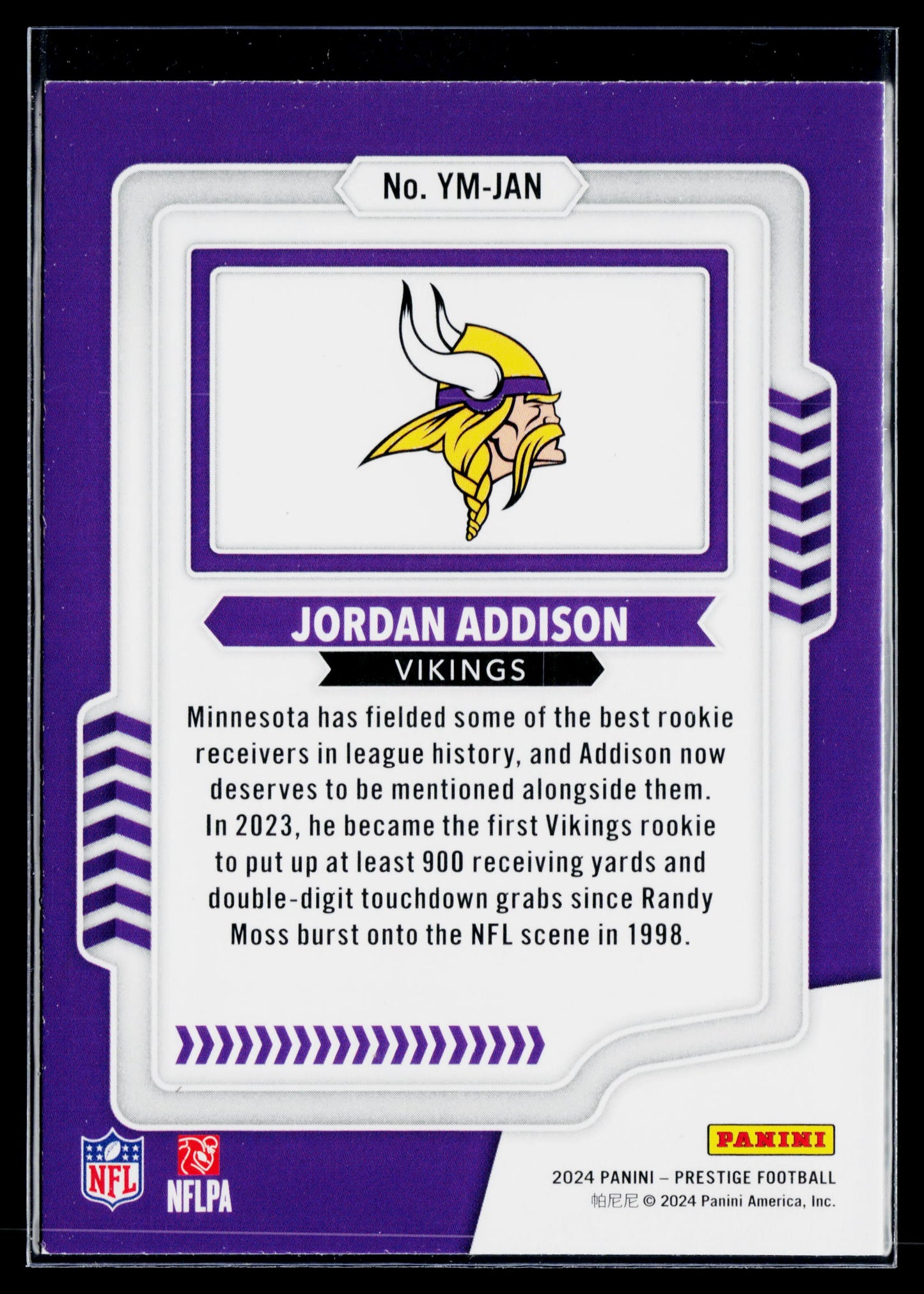 2024 Panini Prestige Jordan Addison Youth Movement #YM-JAN