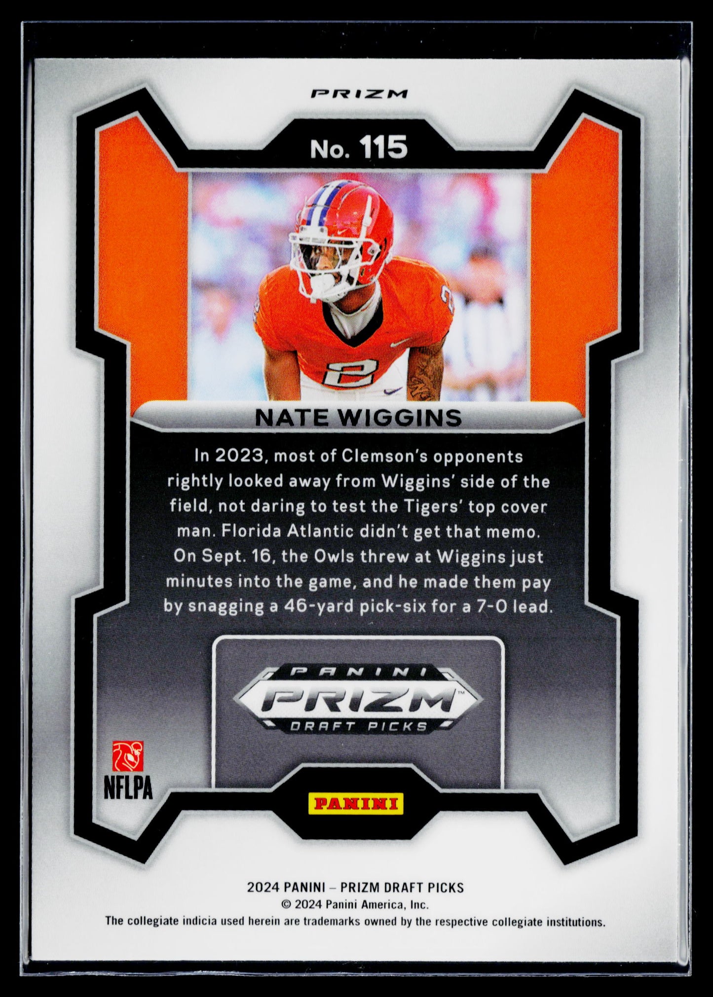 2024 Panini Prizm Draft Picks Nate Wiggins Red Ice #115
