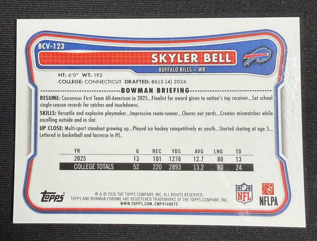 2026 Bowman Skyler Bell Chrome Gold Mojo Refractor #/50 #BCV-123