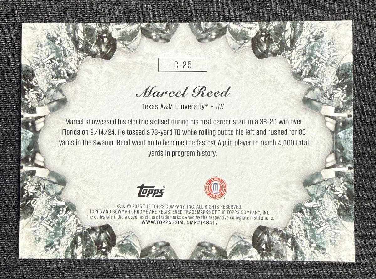 2026 Bowman U Marcel Reed Crystallized Case Hit #C-25 Texas A&M Aggies