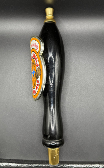 Vintage Newcastle Brown Ale 11" Black Spindle Draft Beer Tap Handle