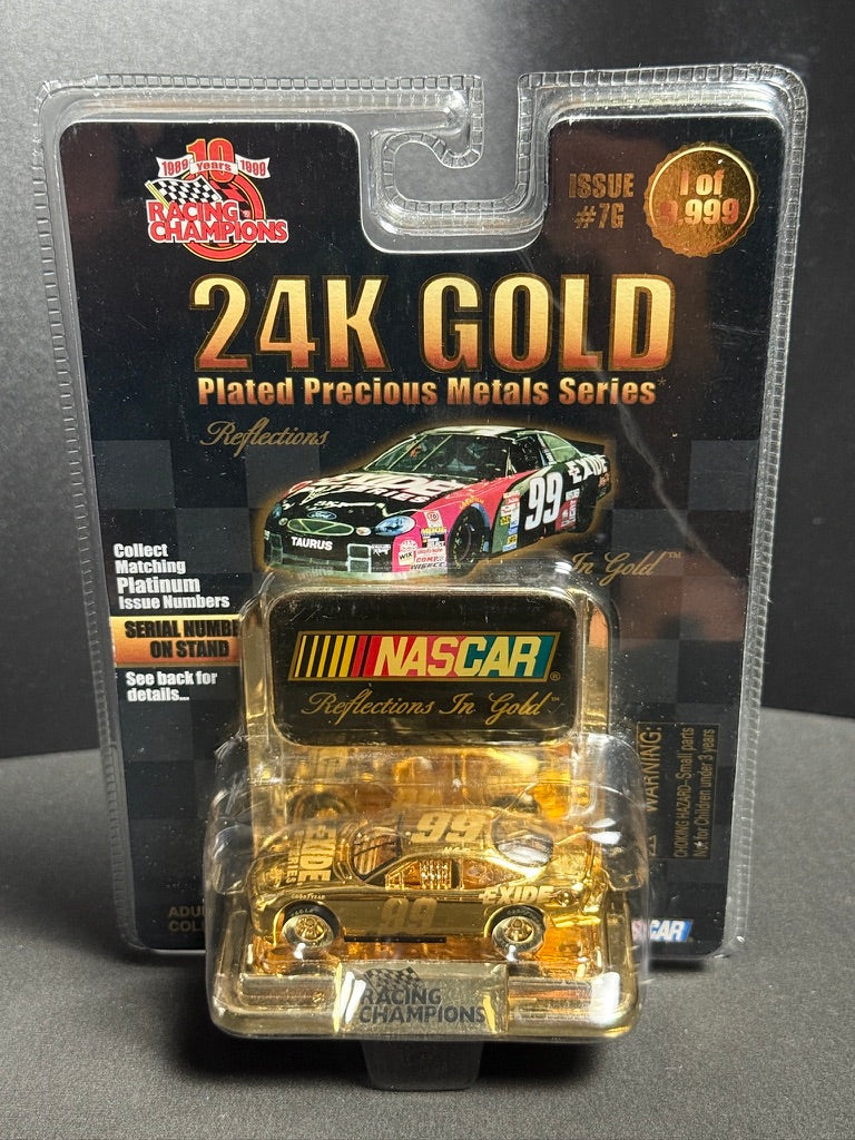 Jeff Burton #99 Exide 1999 Ford Taurus Racing Champions 24KT Gold 1/64