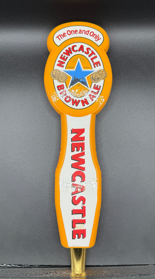 Yellow Newcastle Brown Ale 11 3/8" Wood Draft Beer Tap Handle