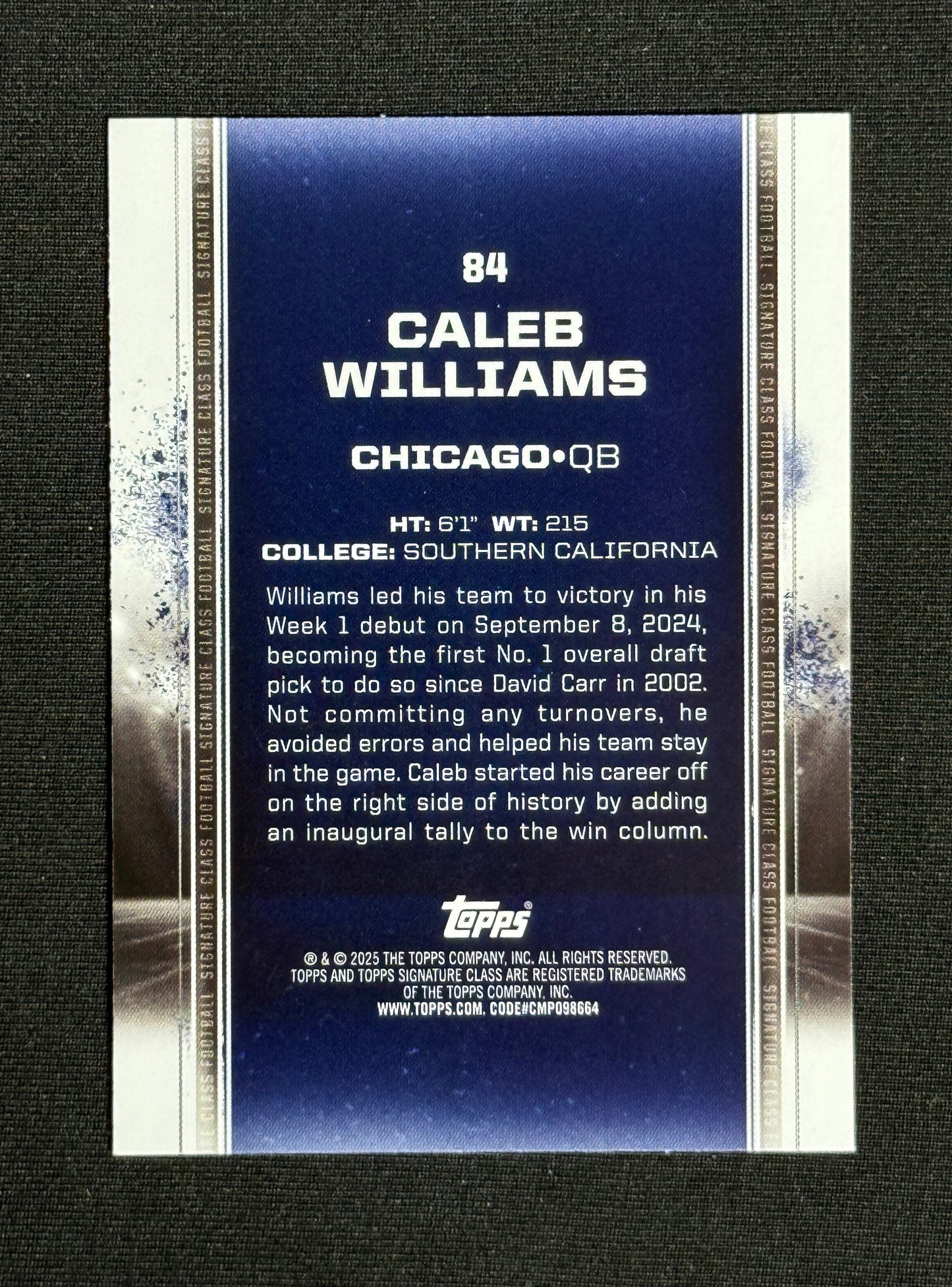2024 Topps Signature Class Caleb Williams Rookie #84