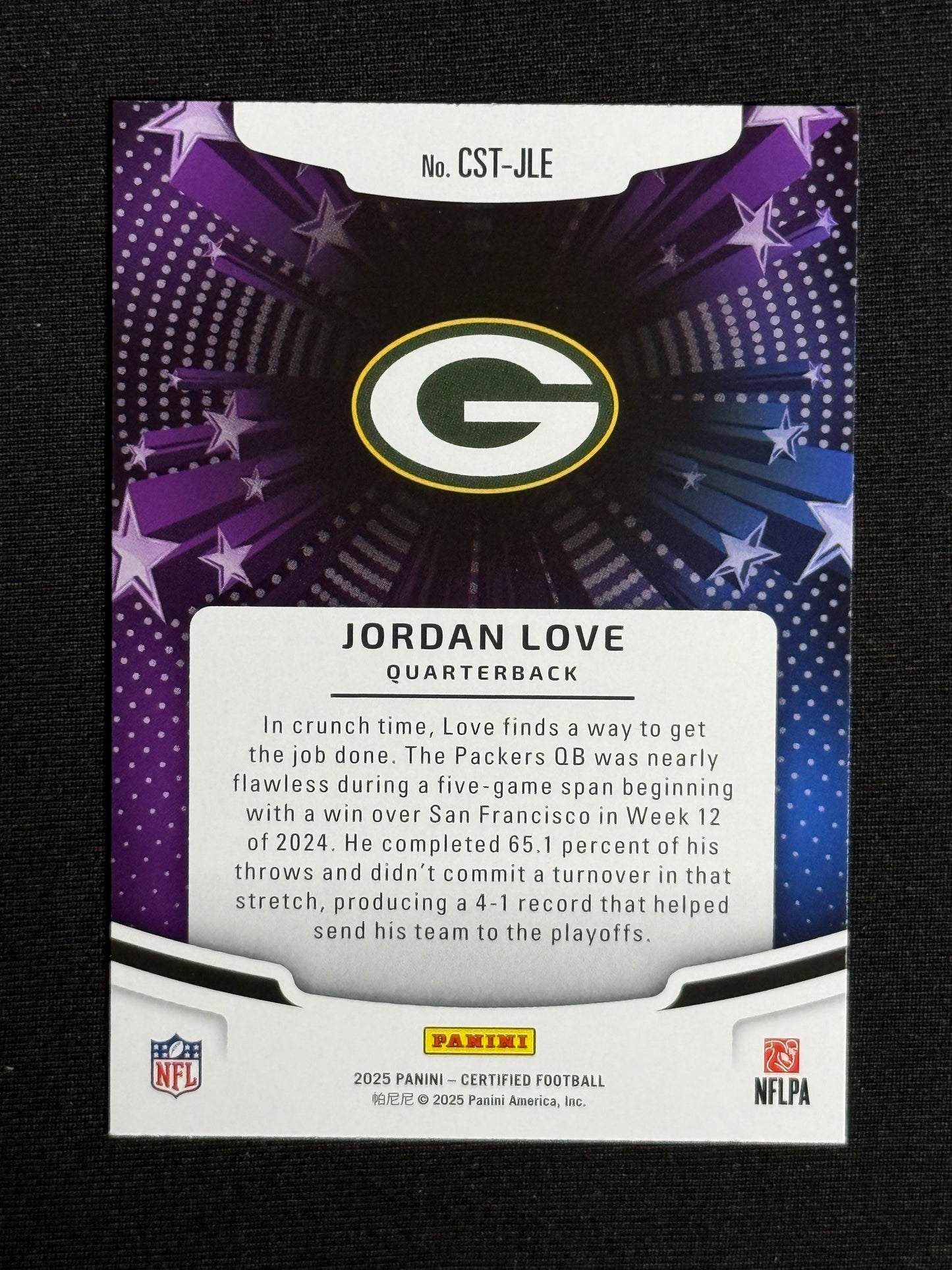 2025 Panini Certified Jordan Love Certified Stars #CST-JLE