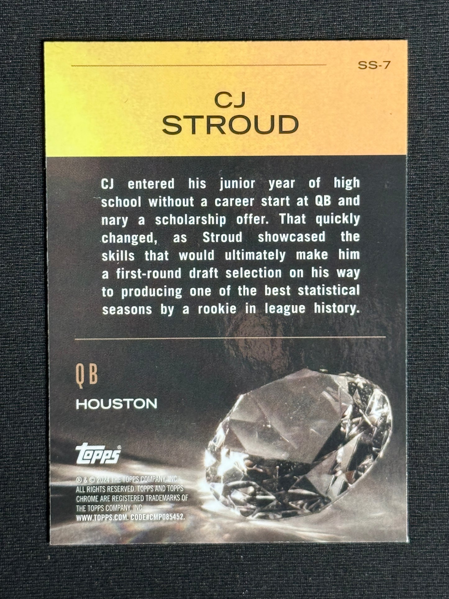 2024 Topps Chrome CJ Stroud Sunday Swag Pink Refractor #SS-7