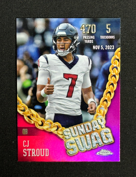 2024 Topps Chrome CJ Stroud Sunday Swag Pink Refractor #SS-7