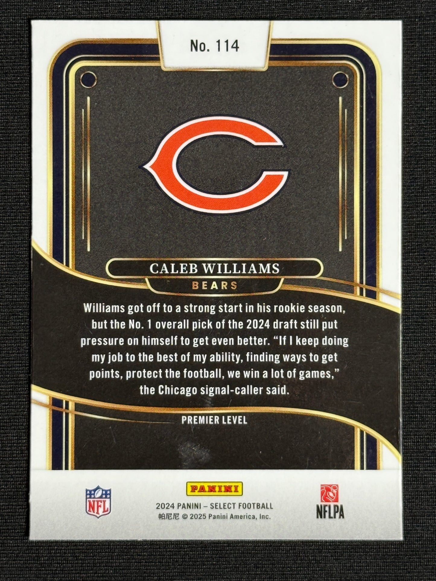 2024 Panini Select Caleb Williams Rookie #114