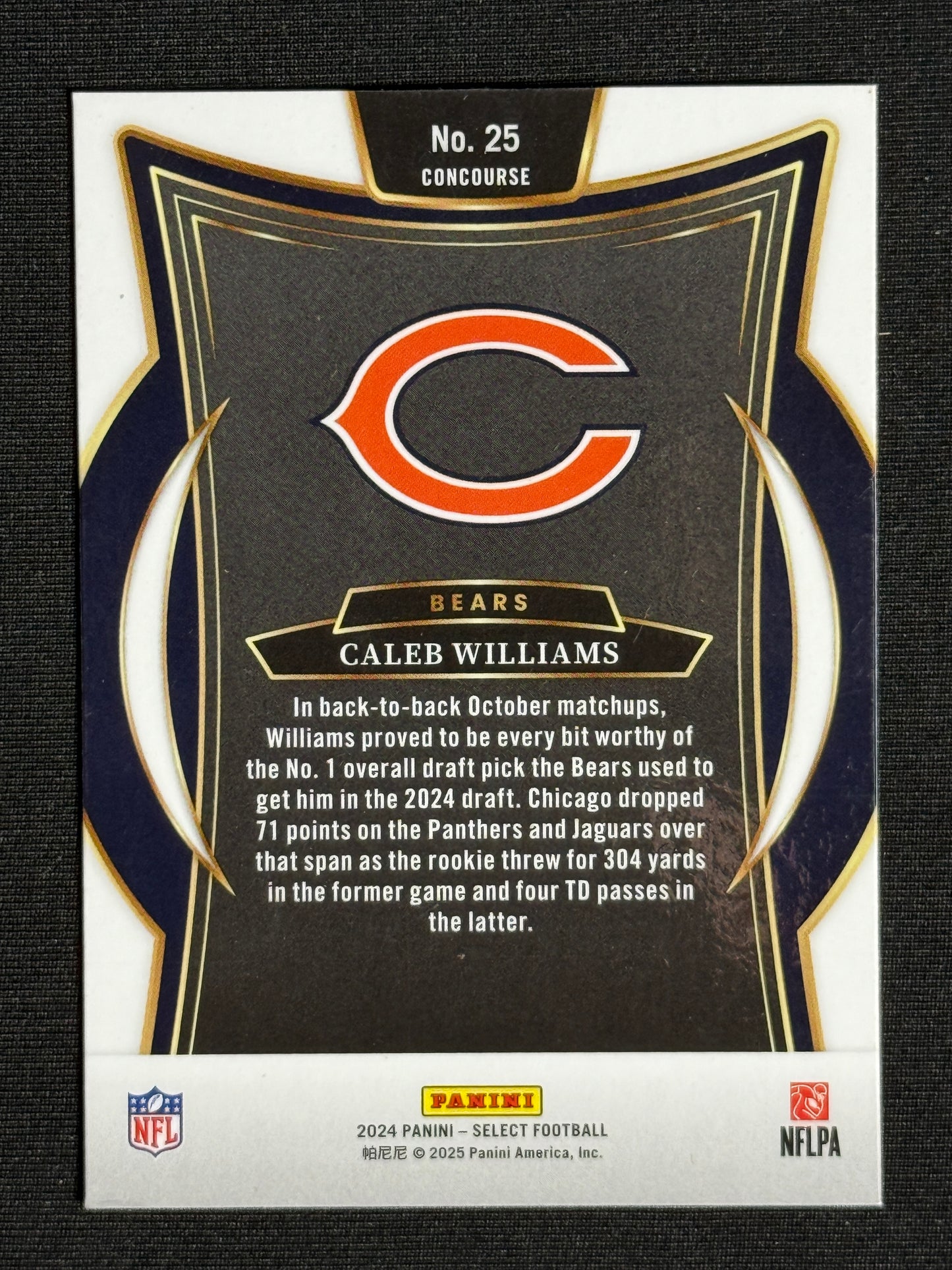 2024 Panini Select Caleb Williams Rookie #25