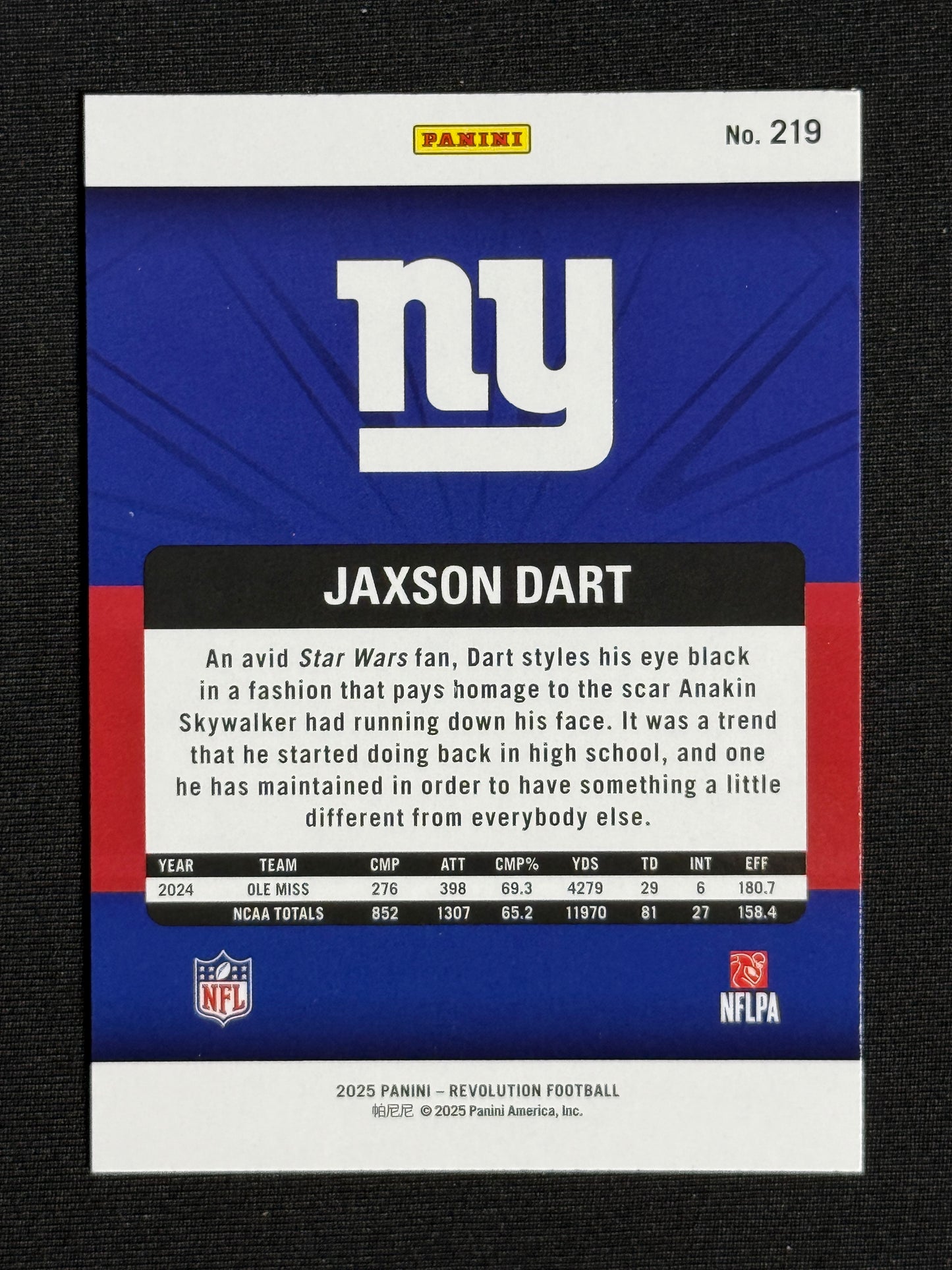 2025 Panini Revolution Jaxson Dart Rookie #219