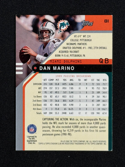2000 Stadium Club Dan Marino #81