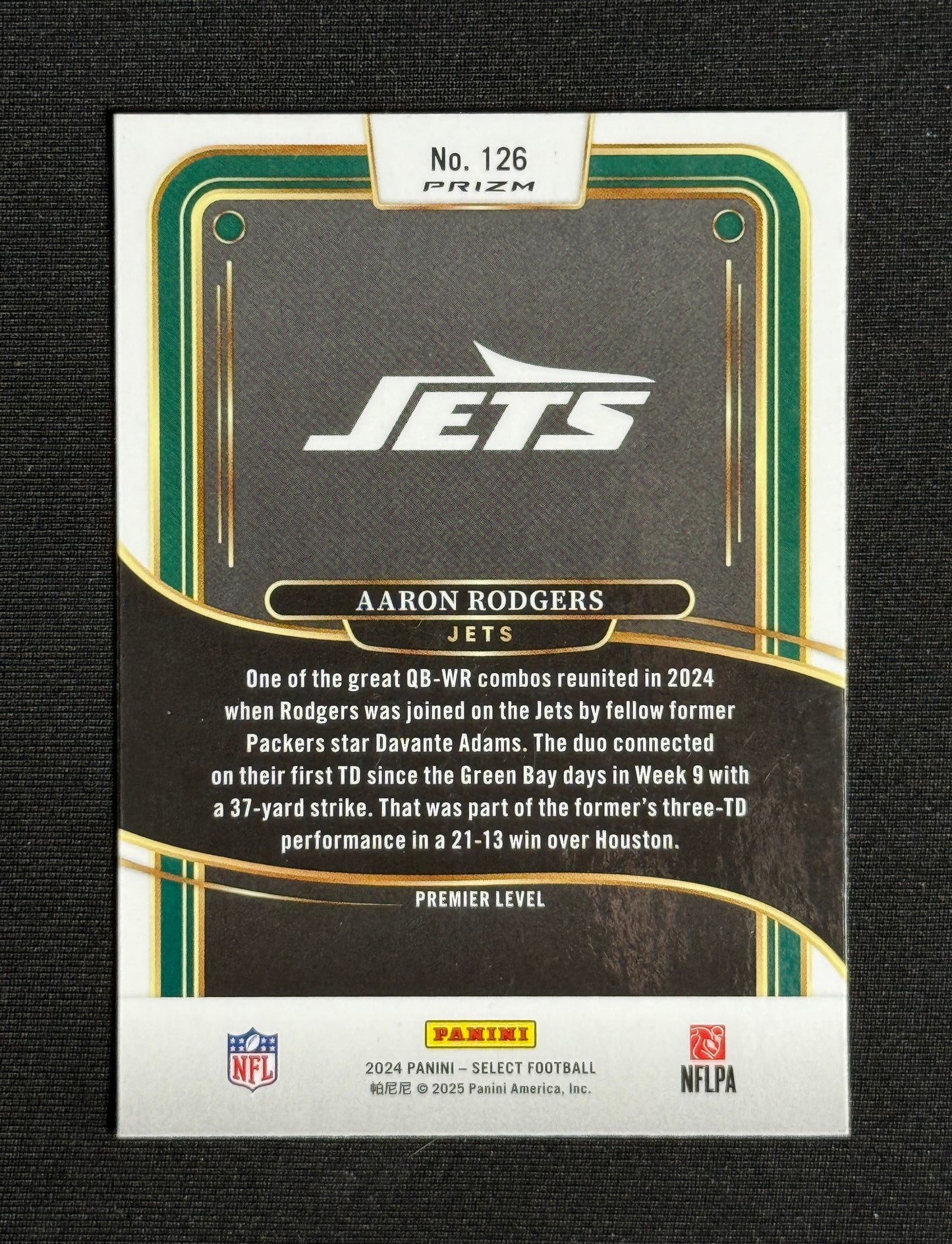 2024 Panini Select Aaron Rodgers Red & Blue Prizm Shock #126