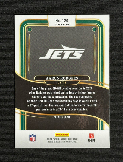 2024 Panini Select Aaron Rodgers Red & Blue Prizm Shock #126