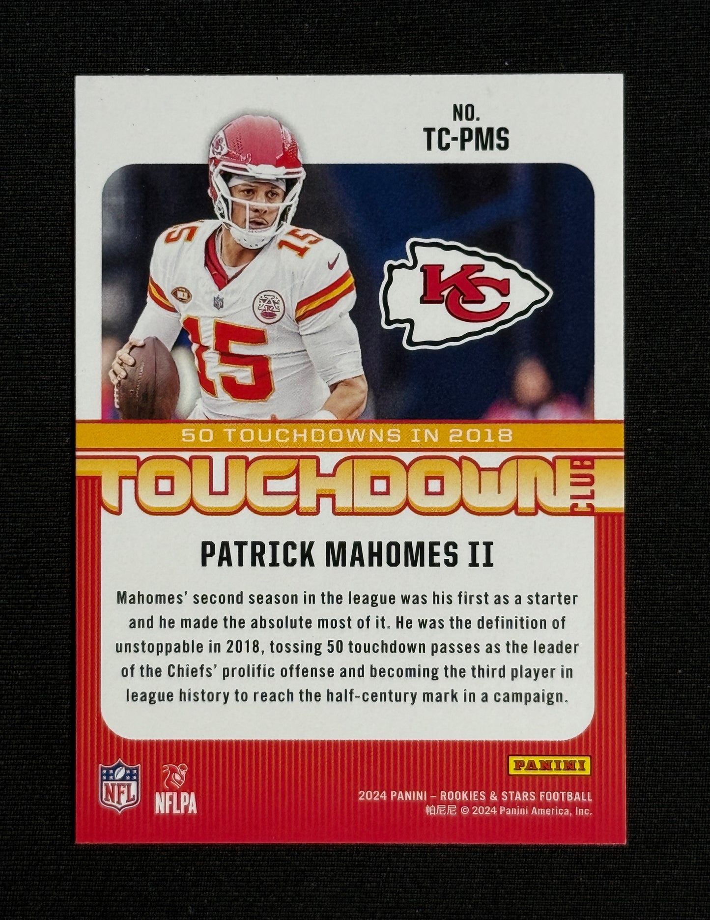 2024 Panini Rookies & Stars Patrick Mahomes II Touchdown Club #TC-PMS