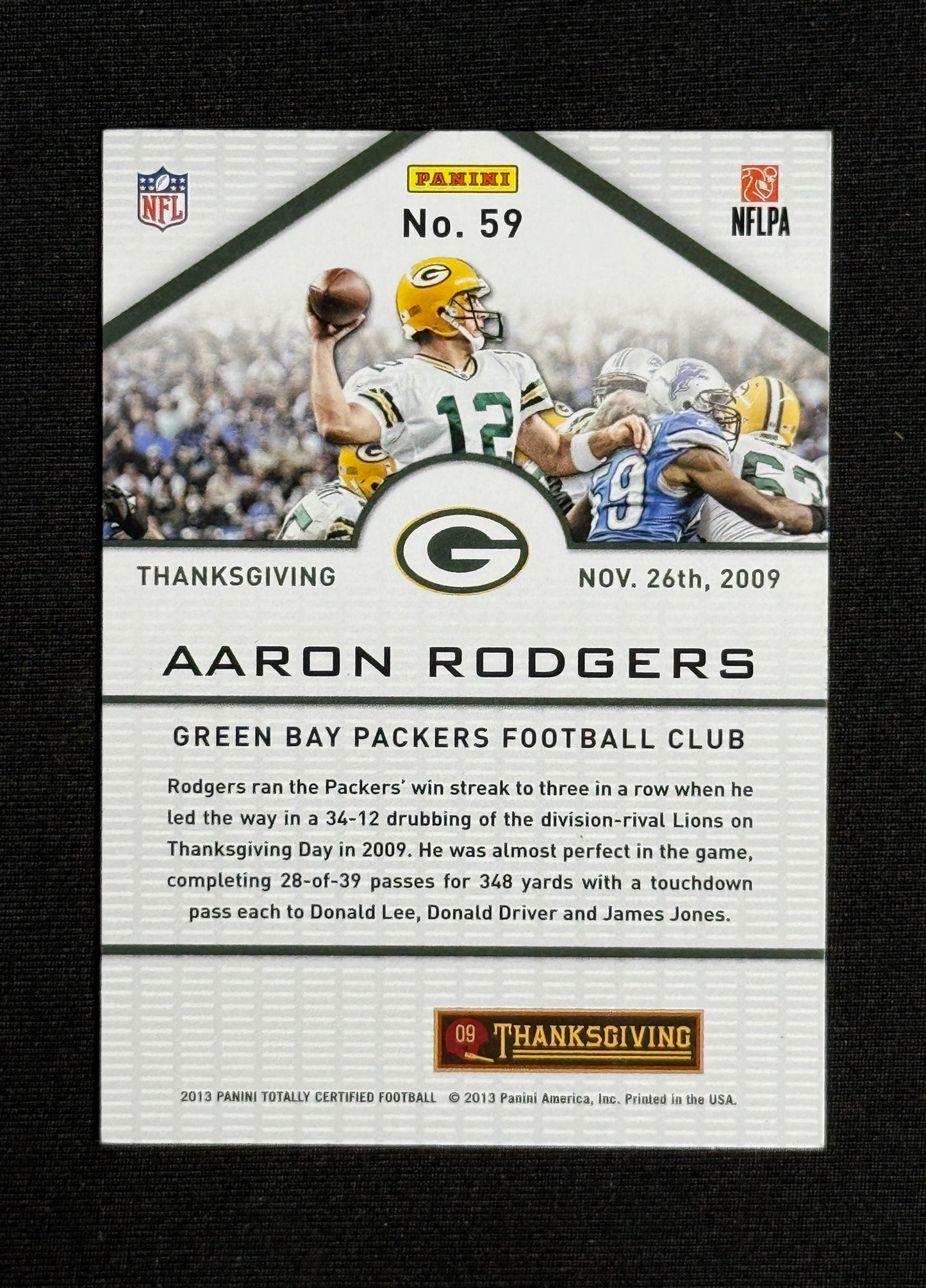 2013 Panini Totally Certified Aaron Rodgers #59