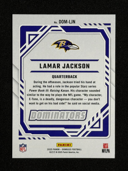 2025 Donruss Lamar Jackson Dominators #DOM-LJN