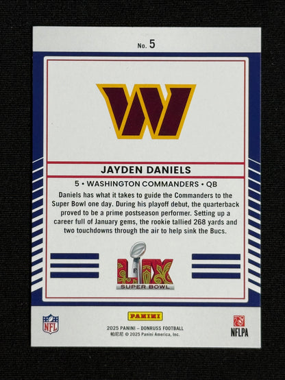 2025 Donruss Jayden Daniels Road to the Super Bowl Wild Card #5