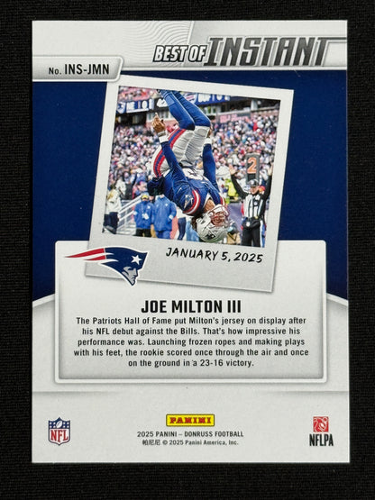 2025 Donruss Joe Milton III Best of Instant #INS-JMN