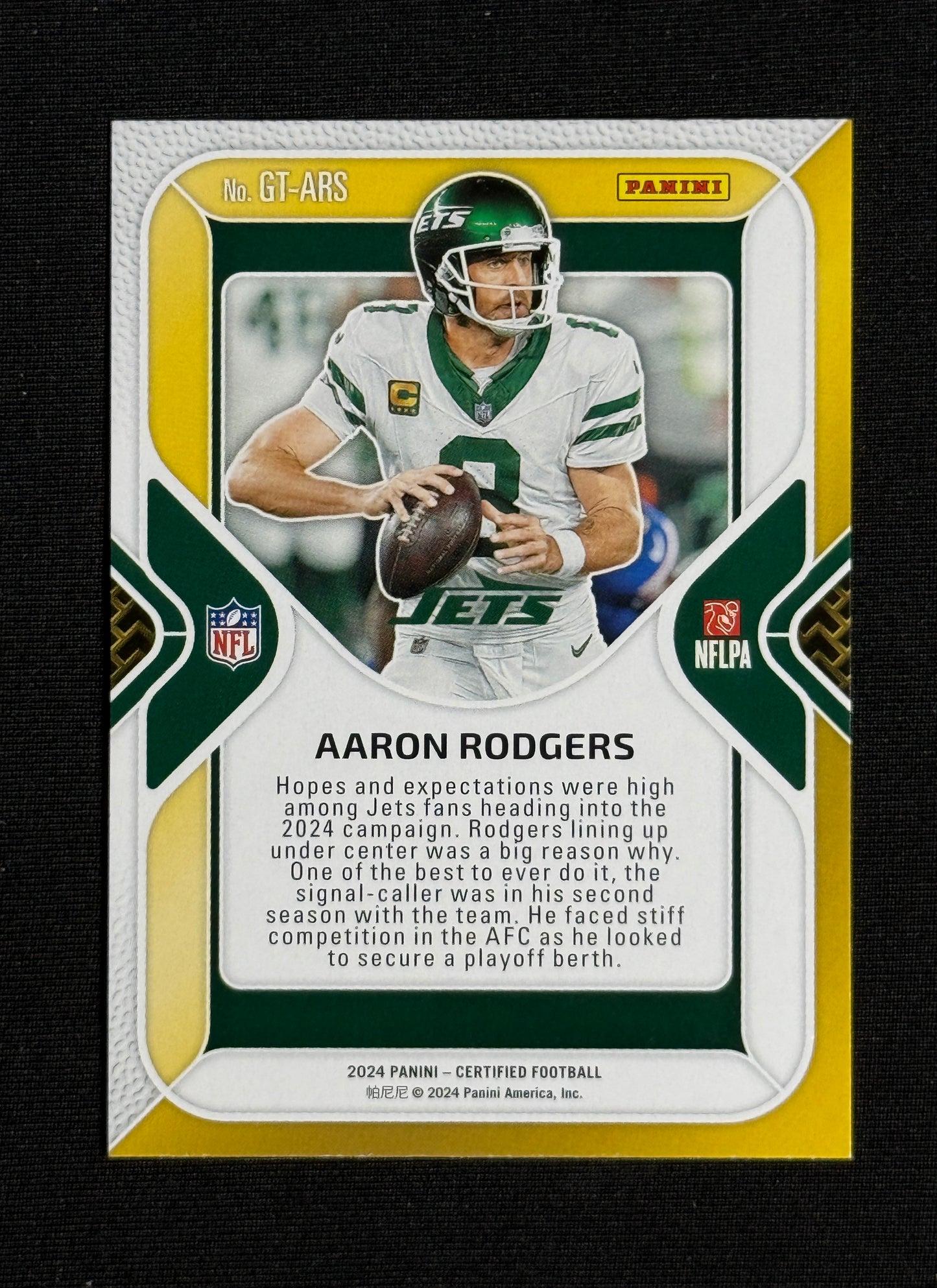 2024 Panini Certified Aaron Rodgers Gold Team #GT-ARS