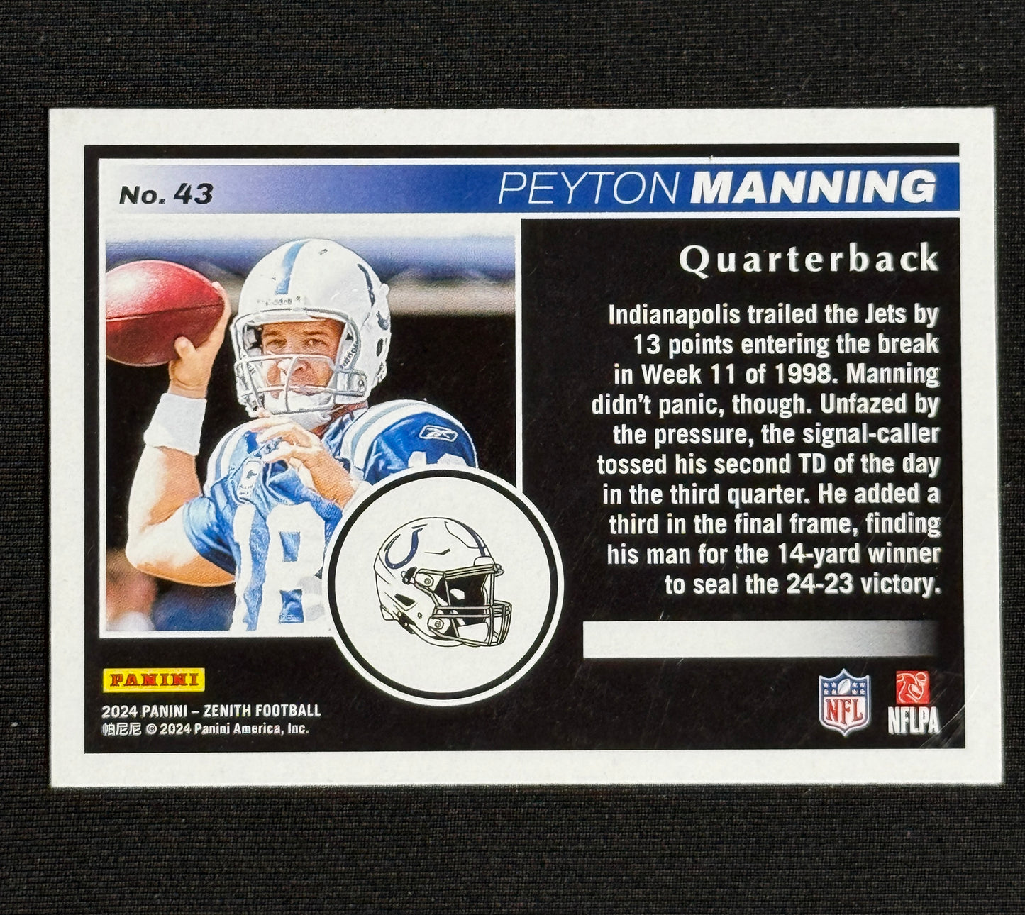2024 Panini Zenith Peyton Manning Two Minute Drill #43
