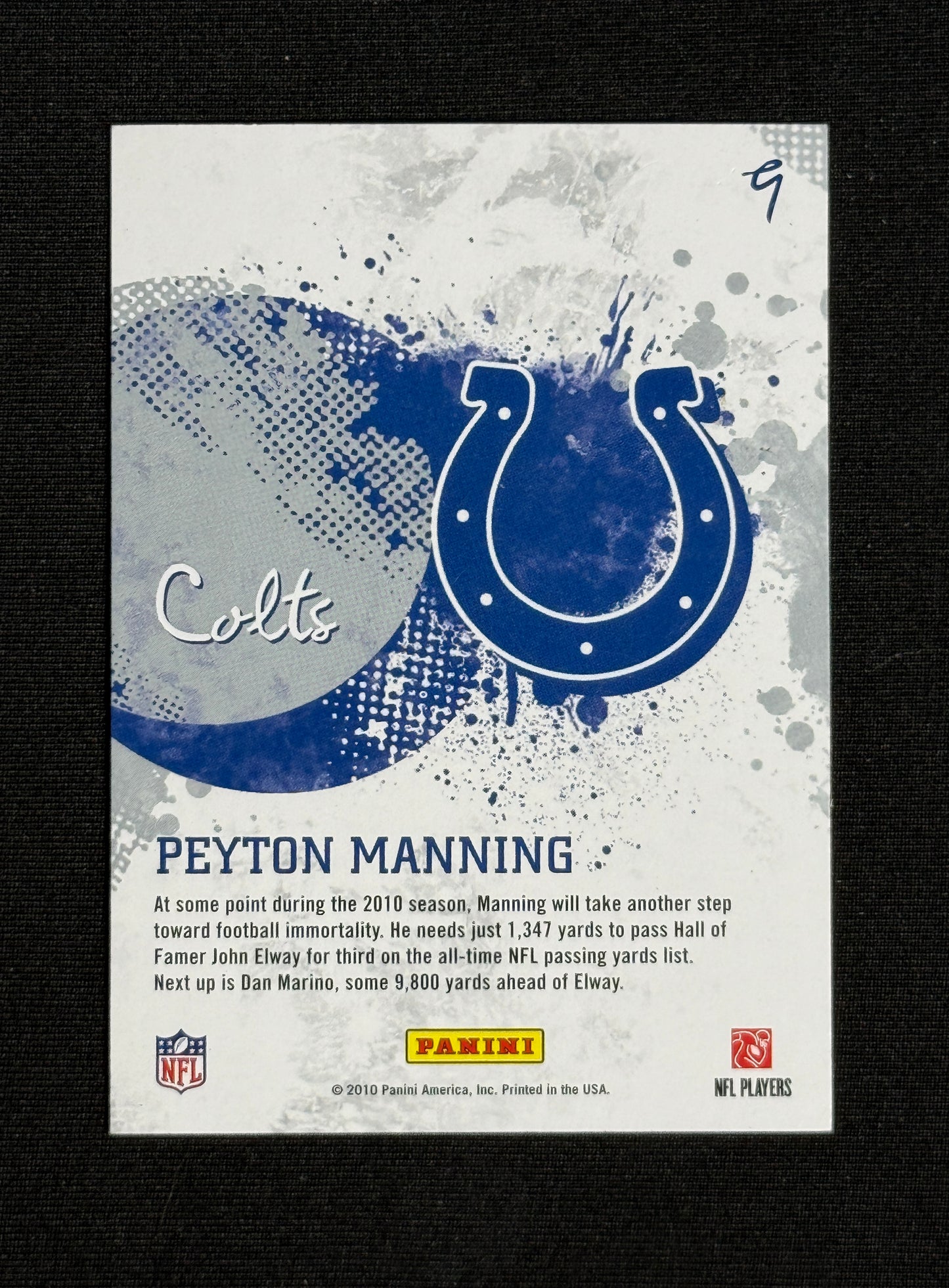 2010 Score Peyton Manning Franchise #9