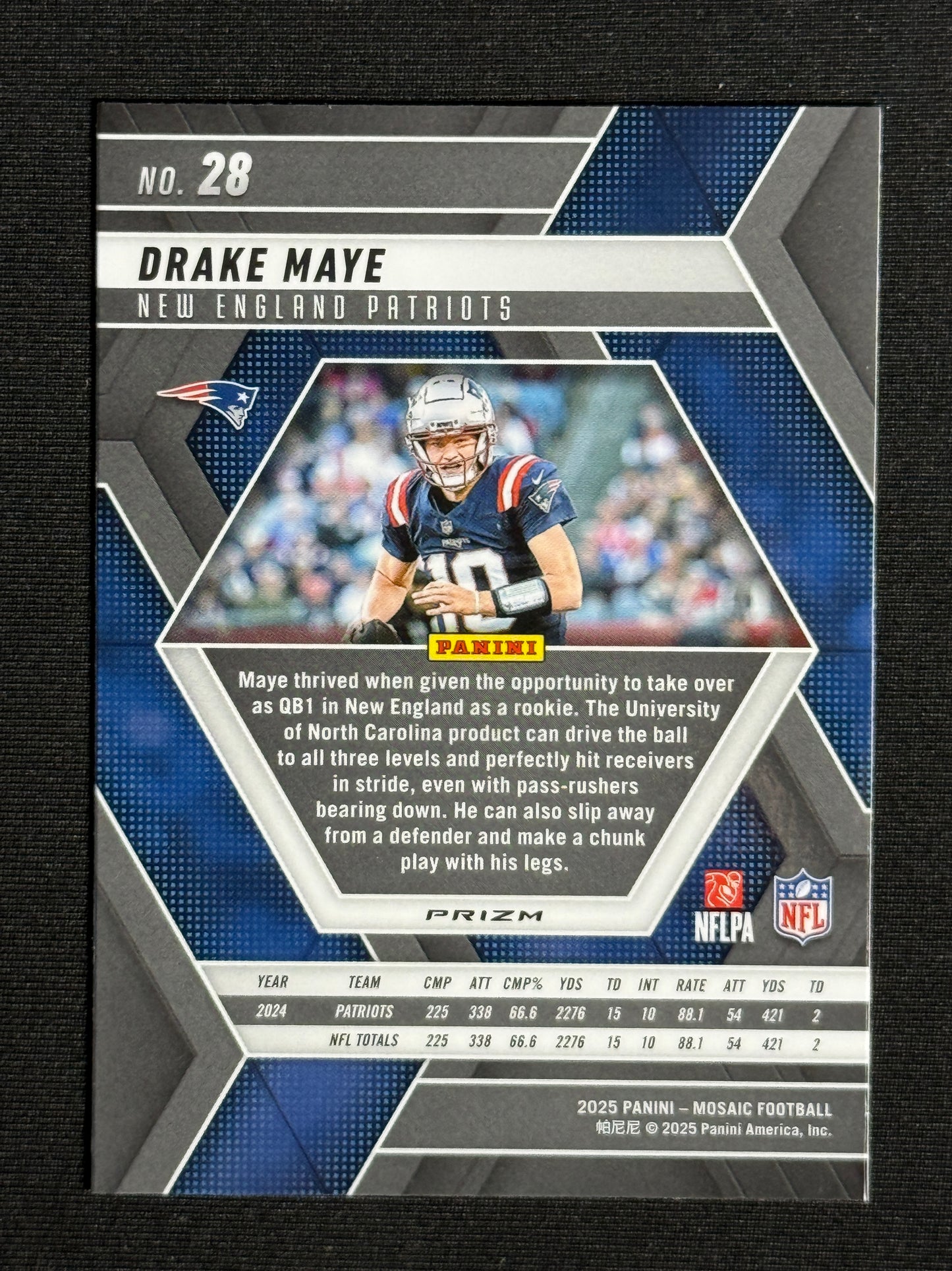 2025 Panini Mosaic Drake Maye Mosaic Green #28