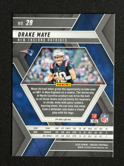 2025 Panini Mosaic Drake Maye Mosaic Green #28