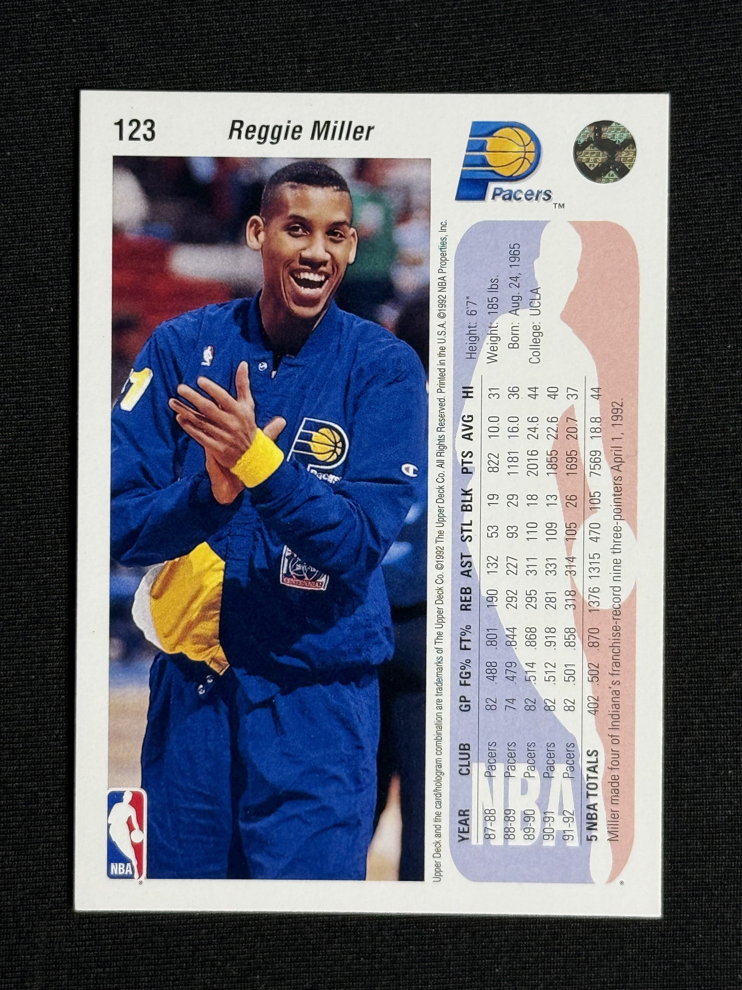 1992-93 Upper Deck Reggie Miller #123b