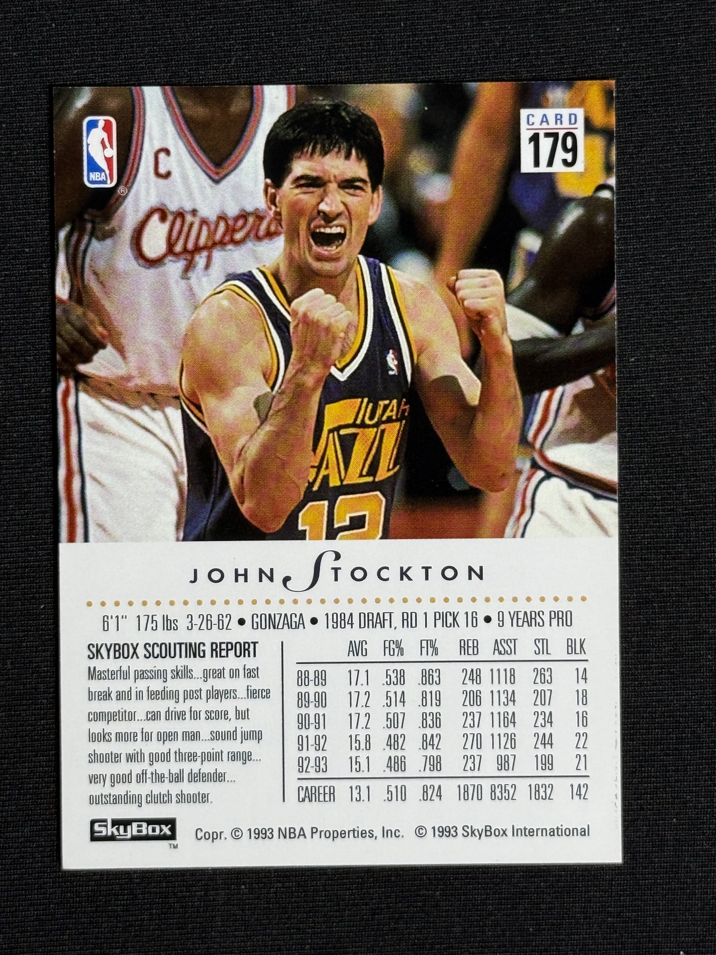 1993-94 SkyBox Premium John Stockton #179