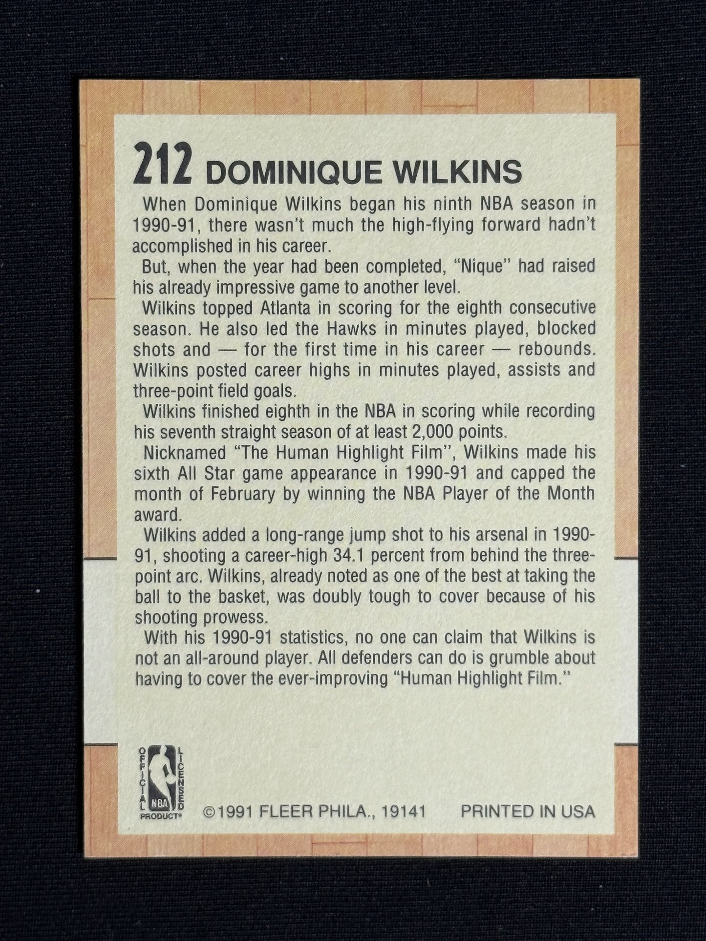 1991-92 Fleer Dominique Wilkins #212