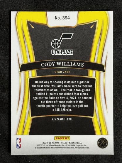 2024-25 Panini Select Cody Williams Rookie #394