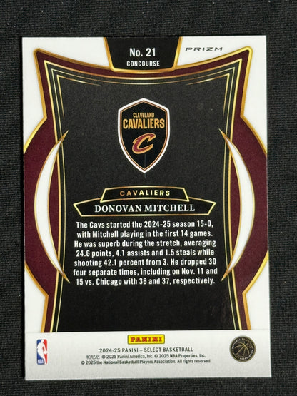 2024-25 Panini Select Donovan Mitchell Tri-Color Prizm #21