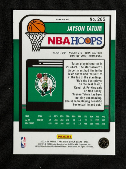 2023-24 Hoops Premium Stock Jayson Tatum Silver Prizm #265