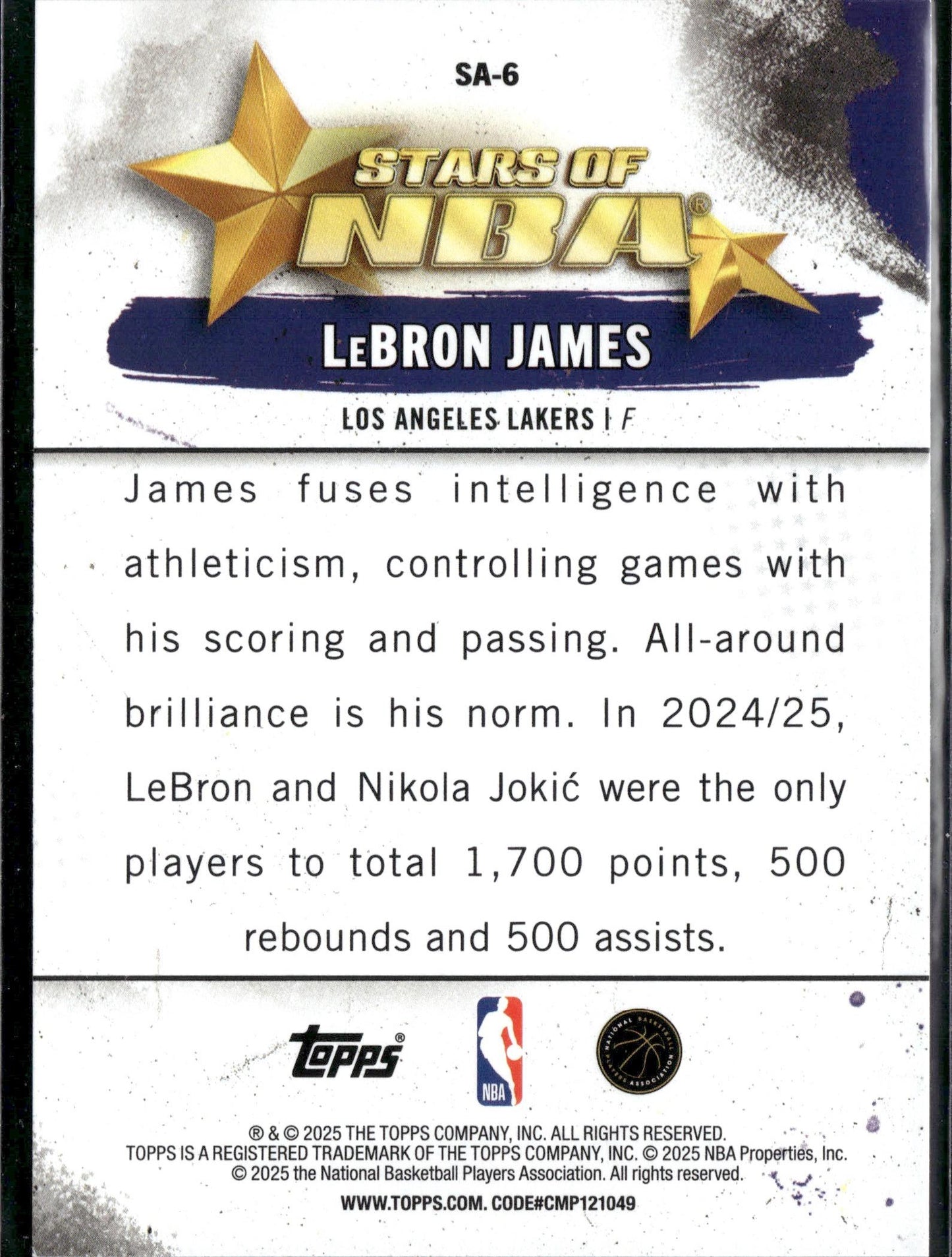 2025-26 Topps Lebron James Stars of the NBA Rainbow Foilboard #SA-6