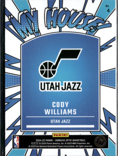 2024-25 Donruss Optic Cody Williams My House #4