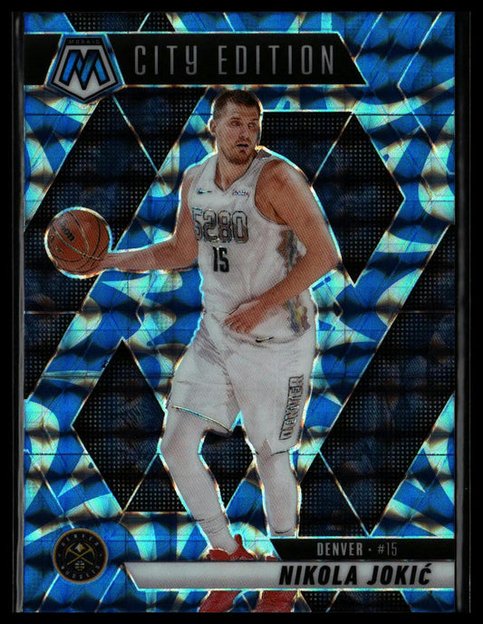 2024-25 Panini Mosaic Nikola Jokic Reactive Blue Mosaic #275