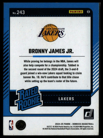 2024-25 Donruss Bronny James Jr. Rookie #243